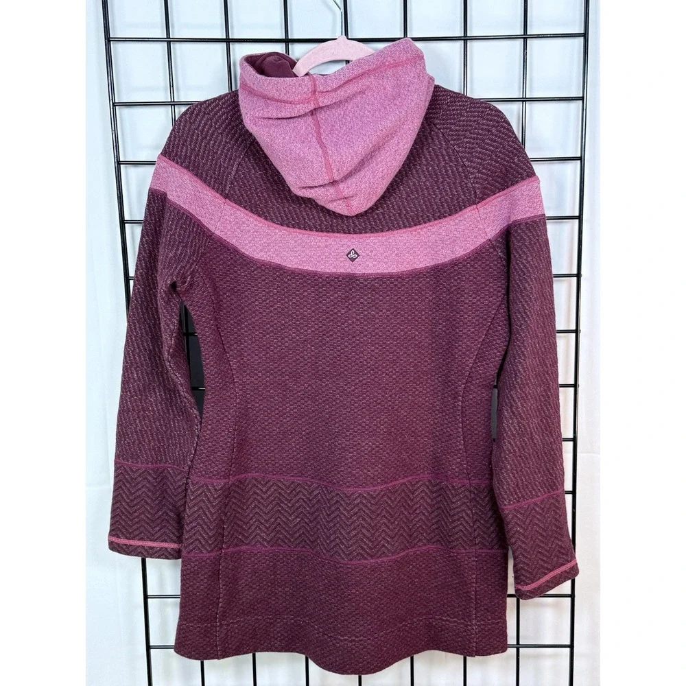 prAna Tunic‎ Hoodie Jacket Womens S Red Pink Pullover Gorpcore Outdoors Bohemian